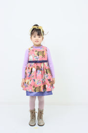 [100cm~120cm] Dress | Cat print | Pink