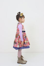 [100cm~120cm] Dress | Cat print | Pink