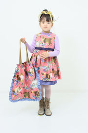 [100cm~120cm] Dress | Cat print | Pink