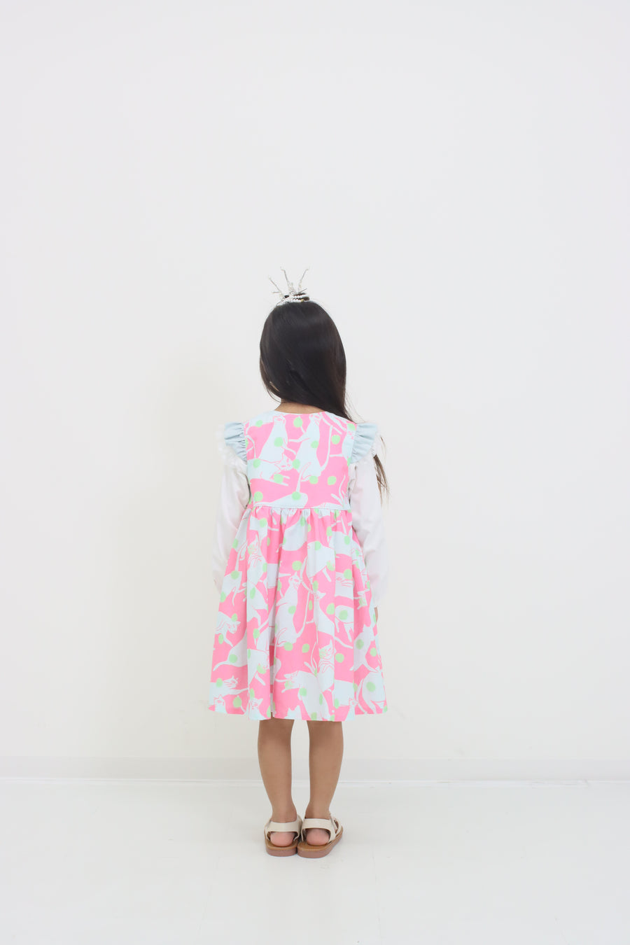 ねこドットプリント ジャンパースカート