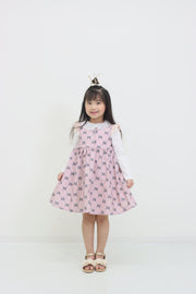 リボンパールプリント　ジャンパースカート