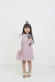 リボンパールプリント　ジャンパースカート