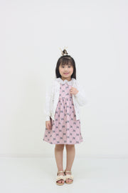 リボンパールプリント　ジャンパースカート