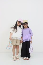 裾チュール　Tシャツ