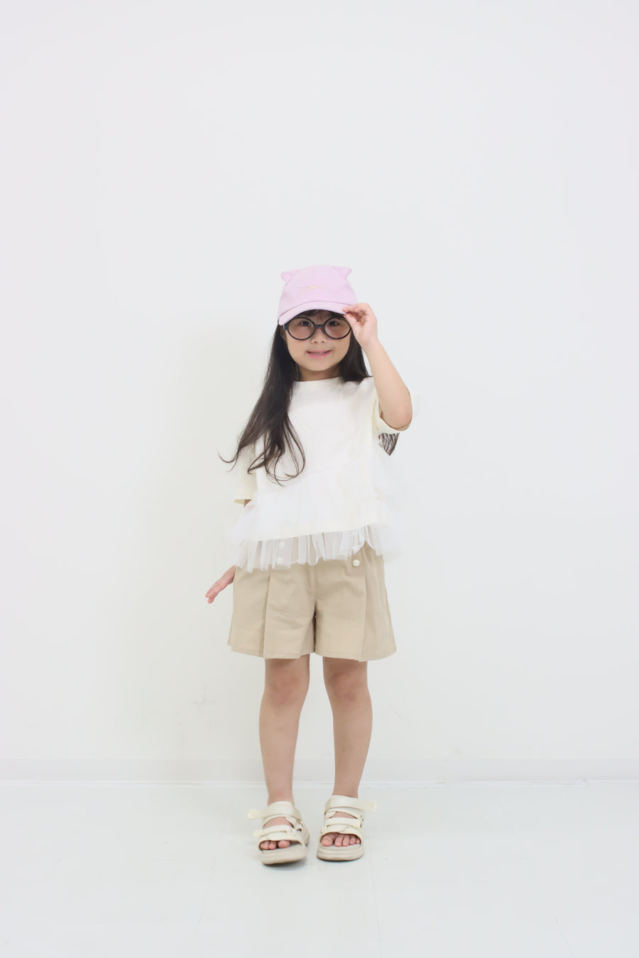 裾チュール　Tシャツ