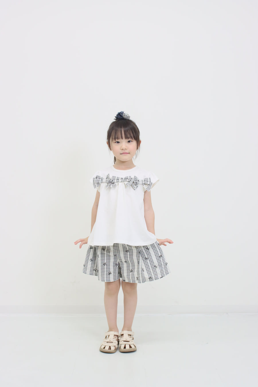 モノトーンチェック　キュロットパンツ