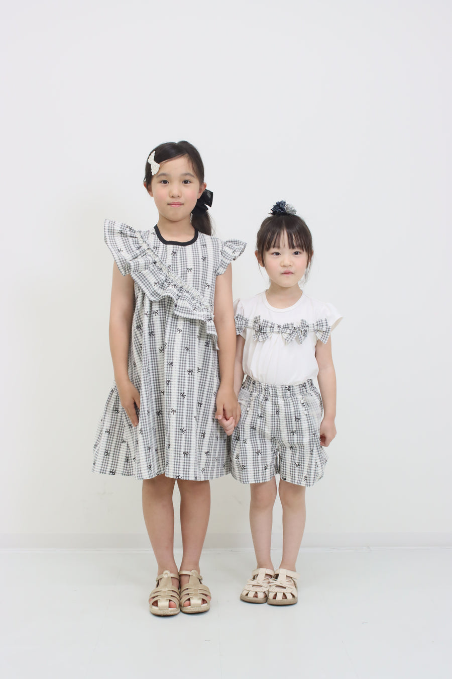 チェックリボン　Tシャツ