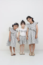 モノトーンチェック　キュロットパンツ