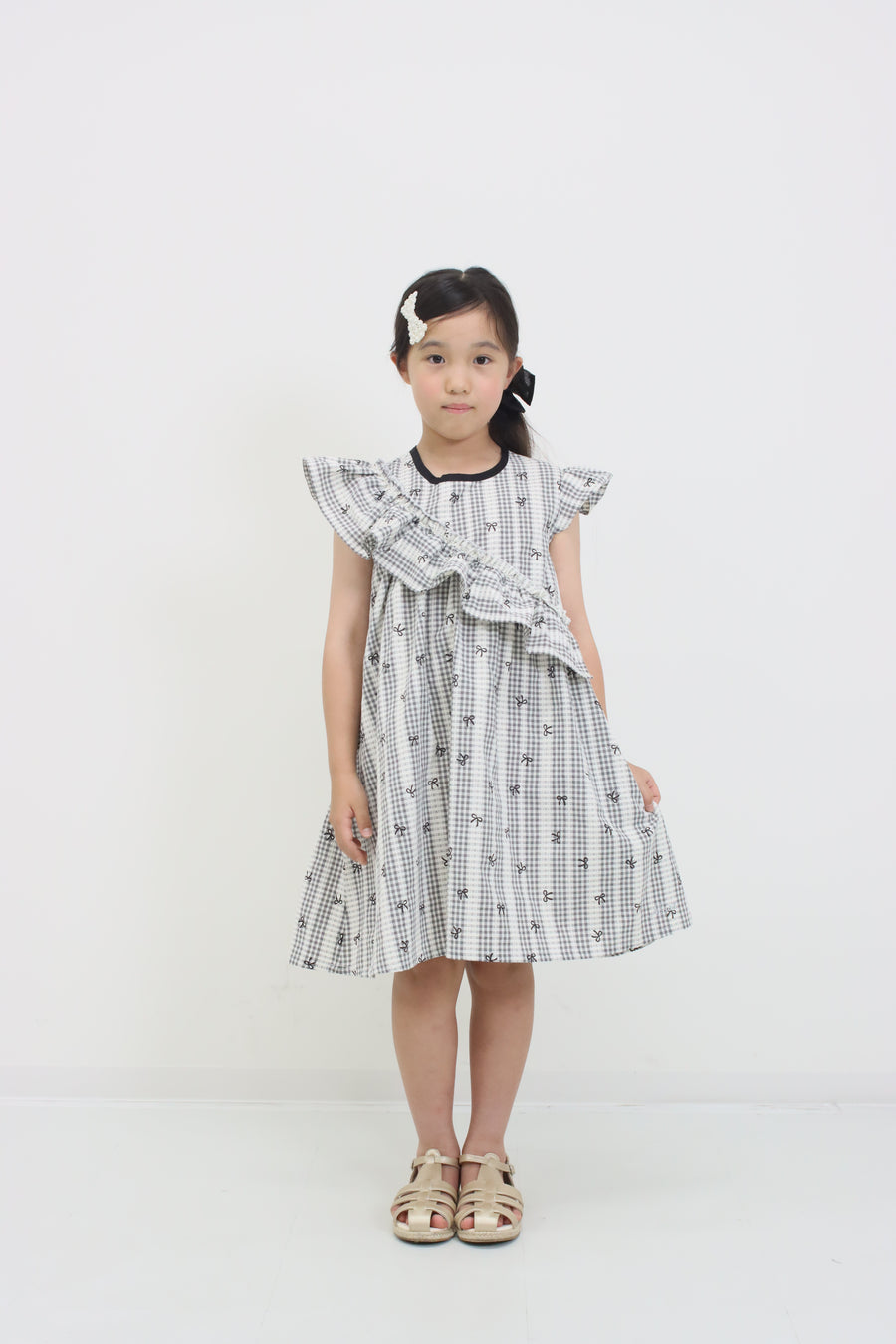 モノトーンチェックワンピース