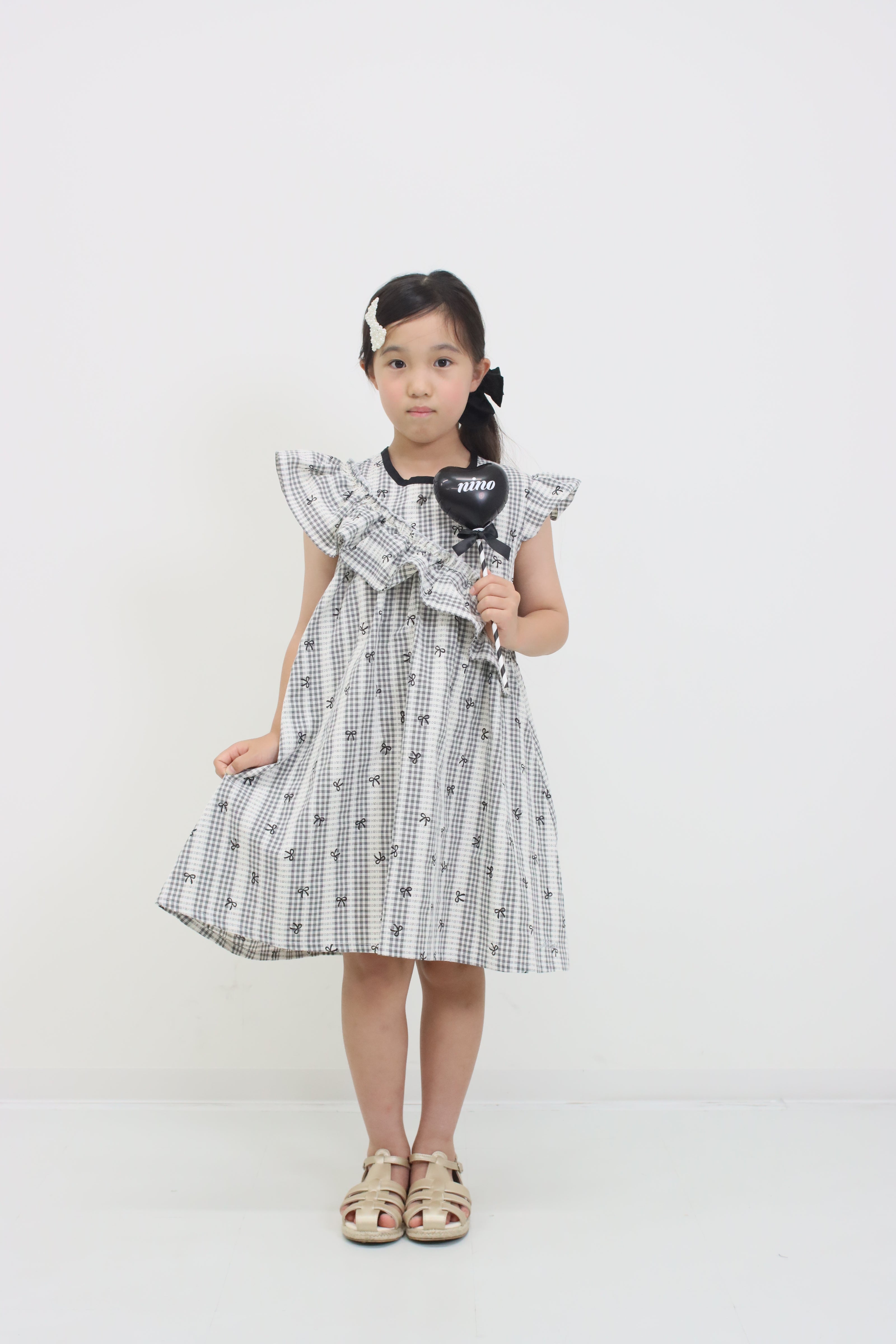 モノトーンチェックワンピース