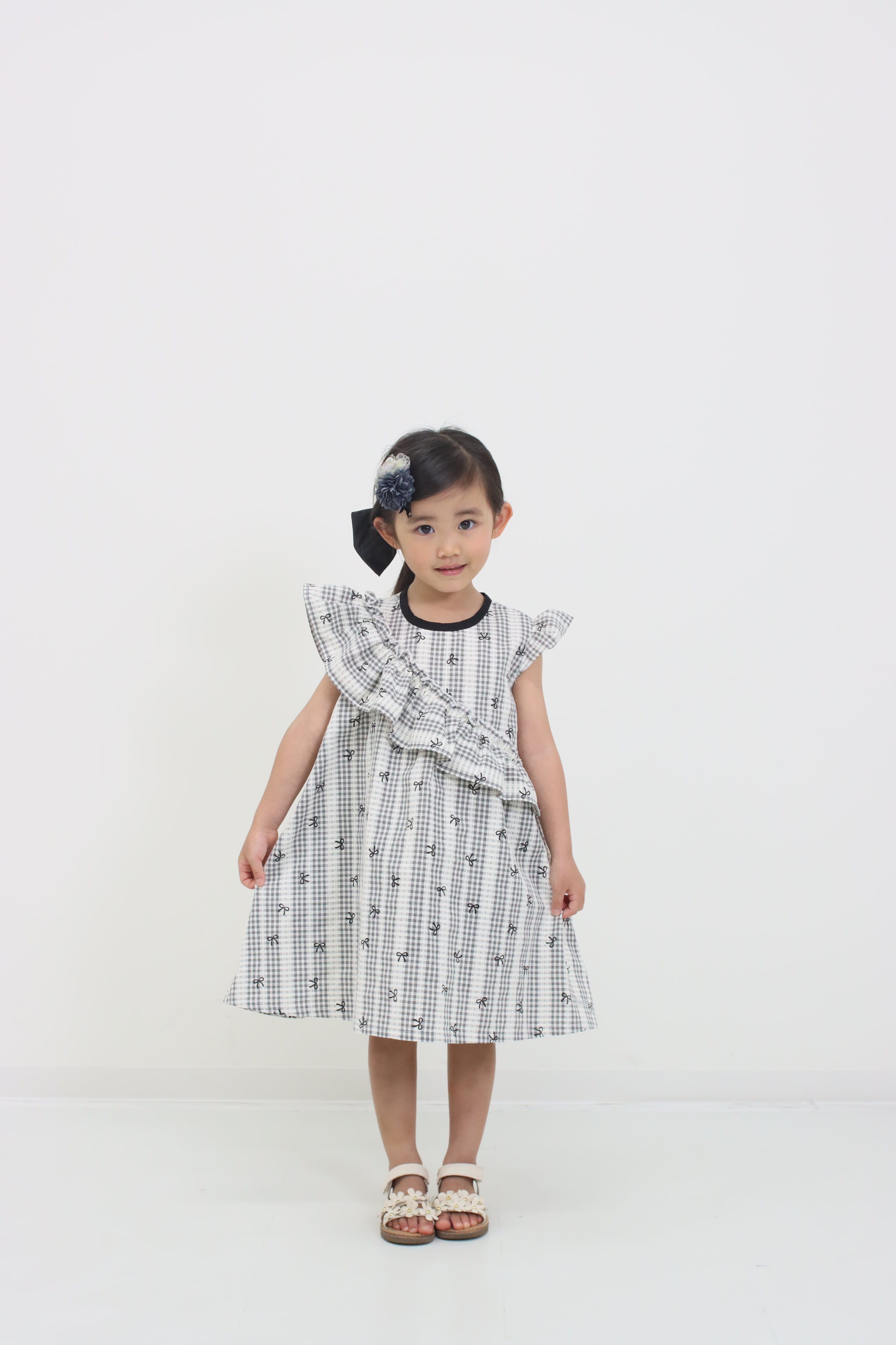 モノトーンチェックワンピース