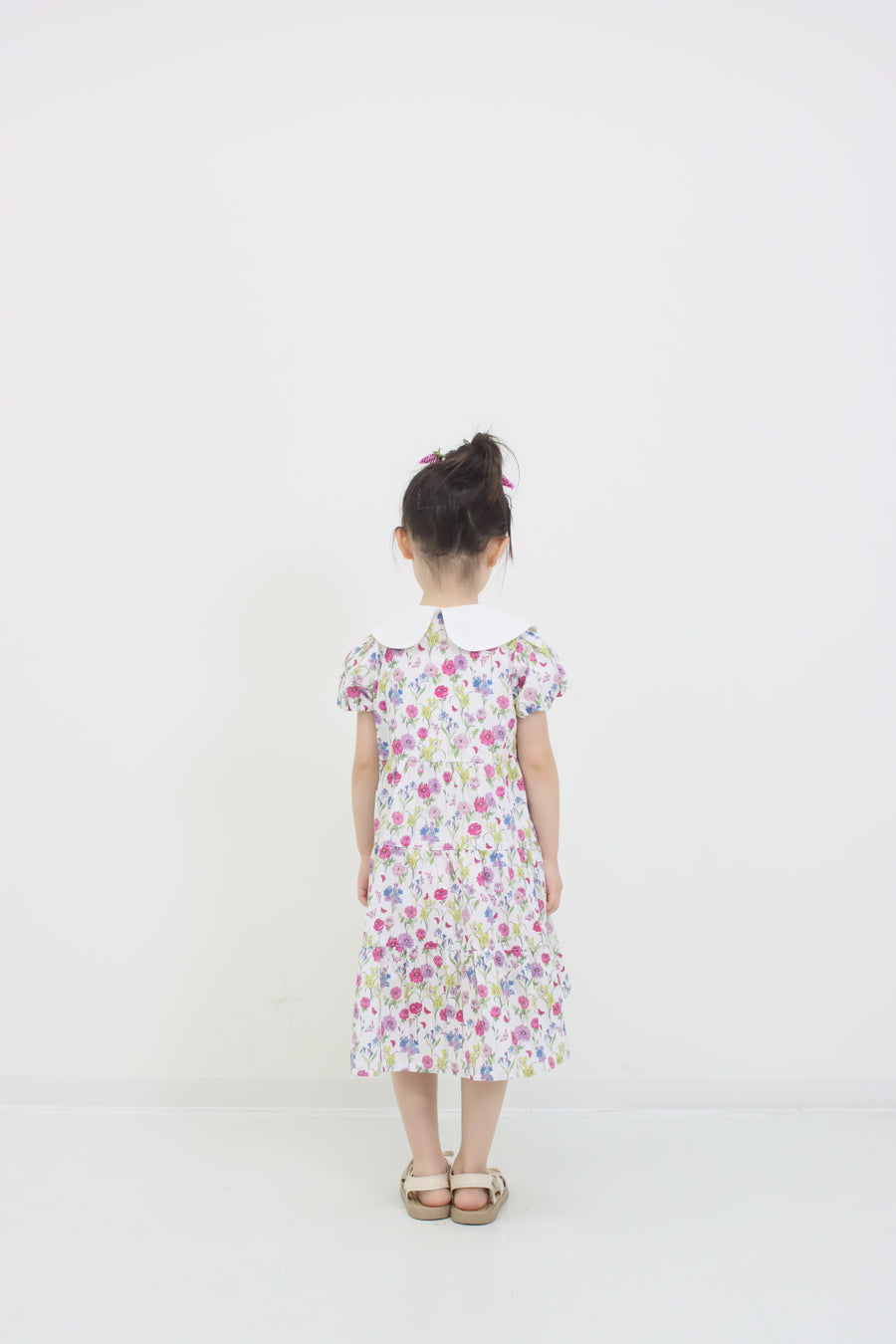 フラワープリントティアードワンピース