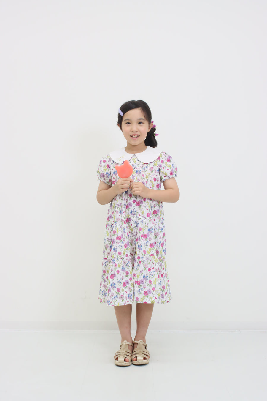 フラワープリントティアードワンピース