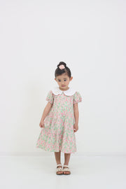 フラワープリントティアードワンピース