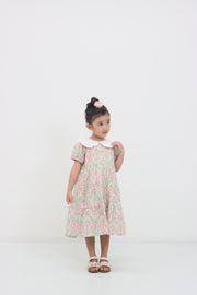 フラワープリントティアードワンピース