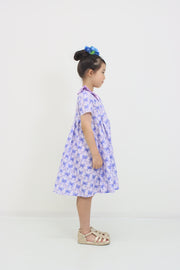 前明きワンピース【リボンプリント＆フラワープリント】