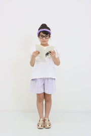 ギンガムレース　キュロットパンツ