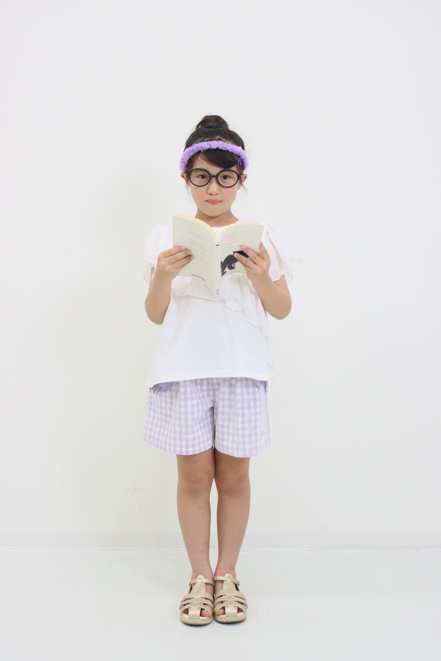 ギンガムレース　キュロットパンツ