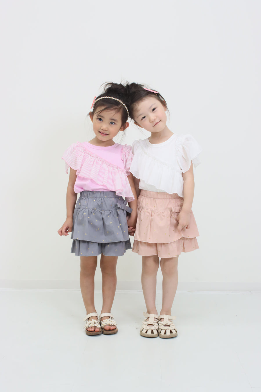 ラメハートプリント　キュロットパンツ