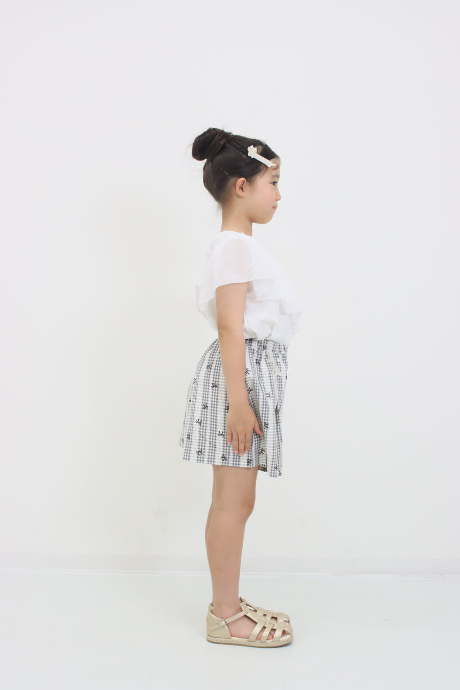 モノトーンチェック　キュロットパンツ