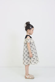 リボンプリントオフショルダーワンピース