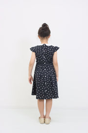 リボンプリント丸襟ワンピース