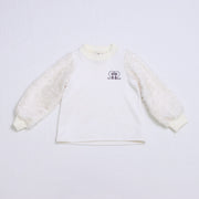 Pullover with shaggy sleeves