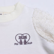 Pullover with shaggy sleeves