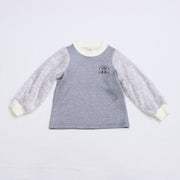 Pullover with shaggy sleeves