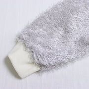 Pullover with shaggy sleeves