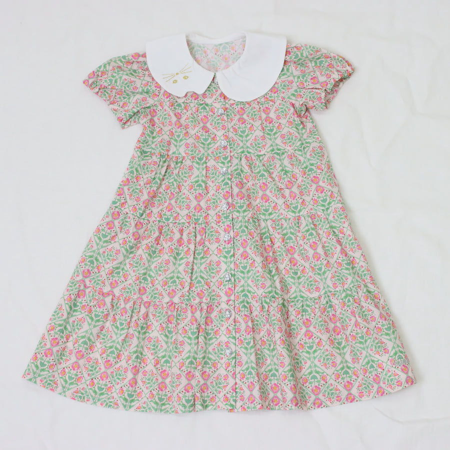 フラワープリントティアードワンピース