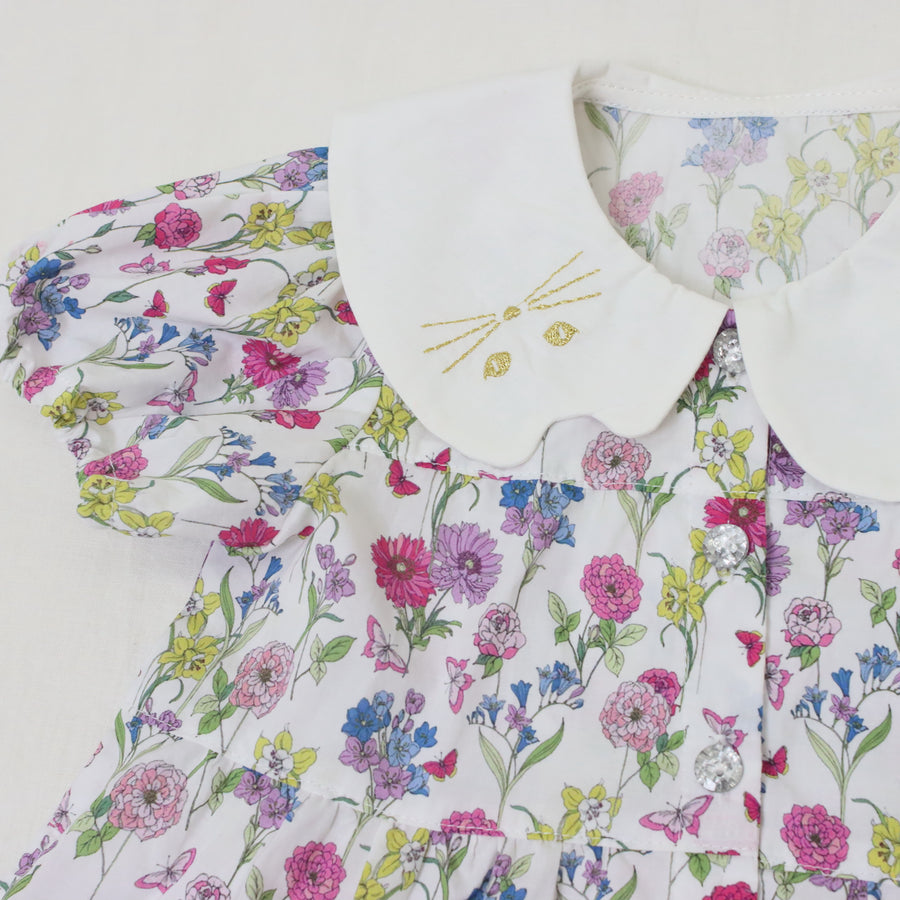 フラワープリントティアードワンピース