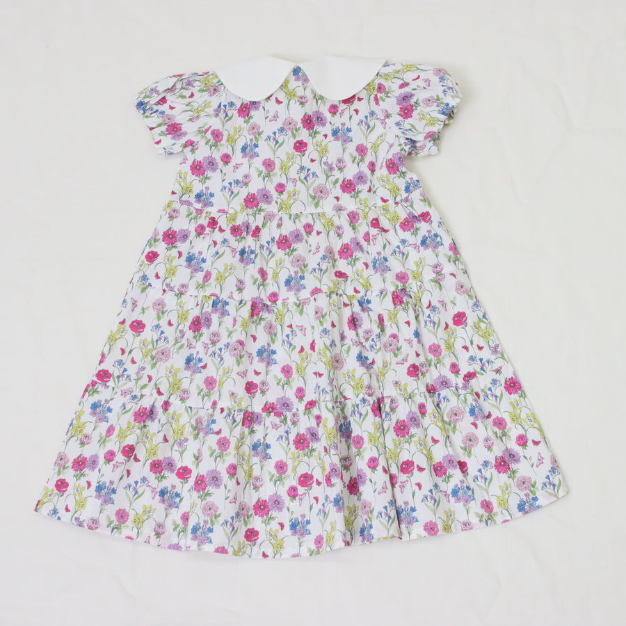 フラワープリントティアードワンピース