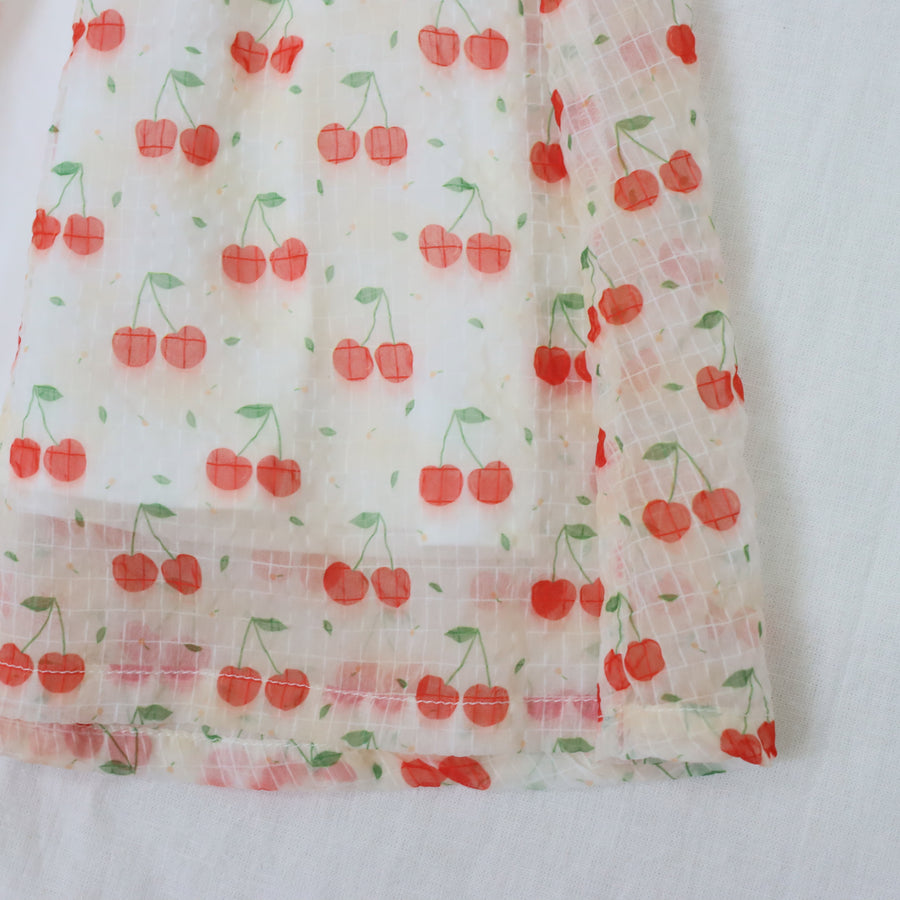 【フラワープリント＆チェリープリント】ワンピース