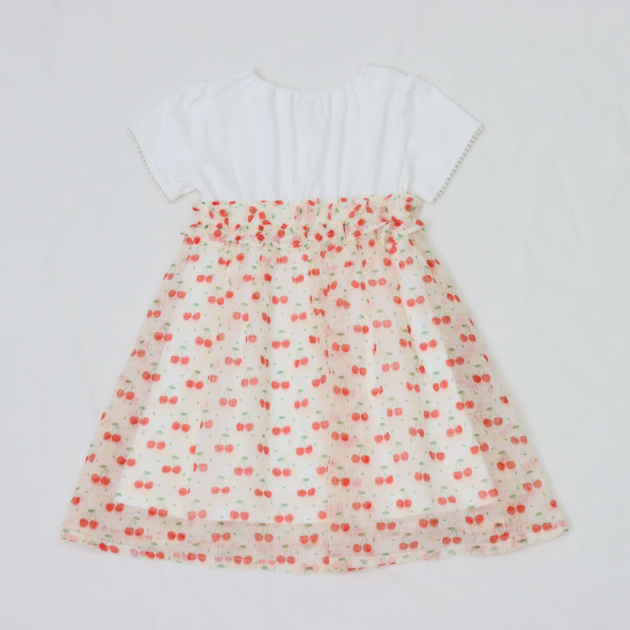 【フラワープリント＆チェリープリント】ワンピース