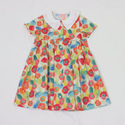 前明きワンピース【リボンプリント＆フラワープリント】