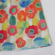 前明きワンピース【リボンプリント＆フラワープリント】