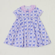 前明きワンピース【リボンプリント＆フラワープリント】