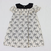 リボンプリントオフショルダーワンピース