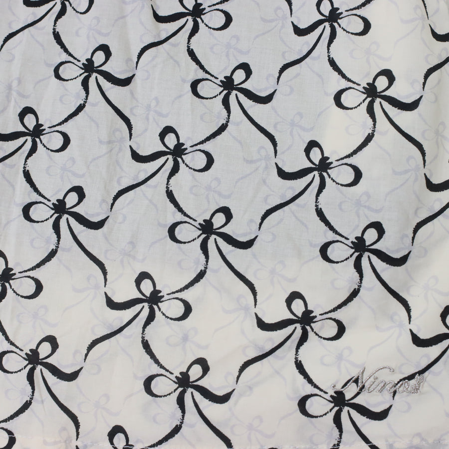 リボンプリントオフショルダーワンピース