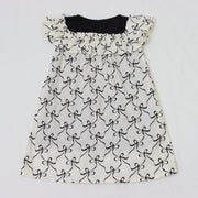 リボンプリントオフショルダーワンピース