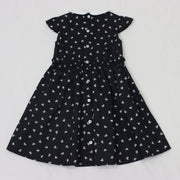 リボンプリント丸襟ワンピース