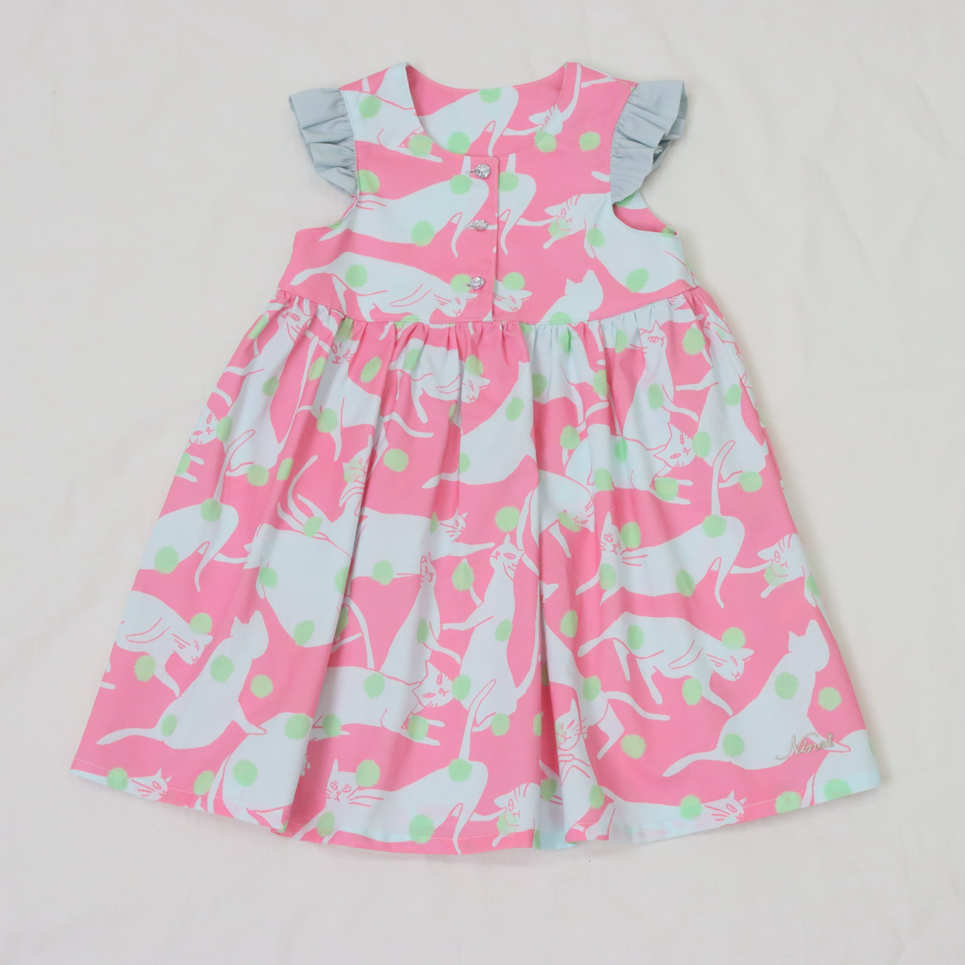 ねこドットプリント ジャンパースカート