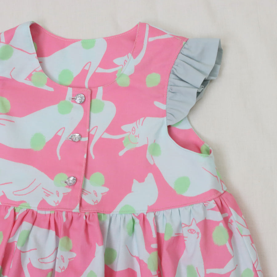 ねこドットプリント ジャンパースカート