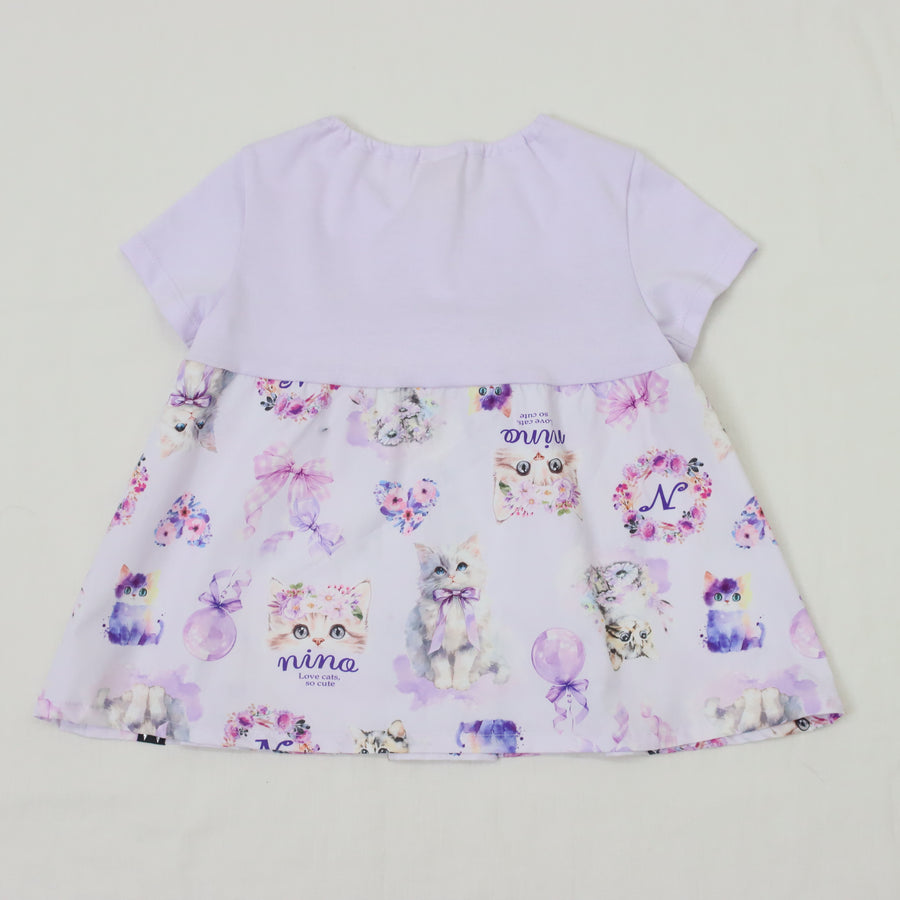 ラベンダーねこオリジナルプリントTシャツ