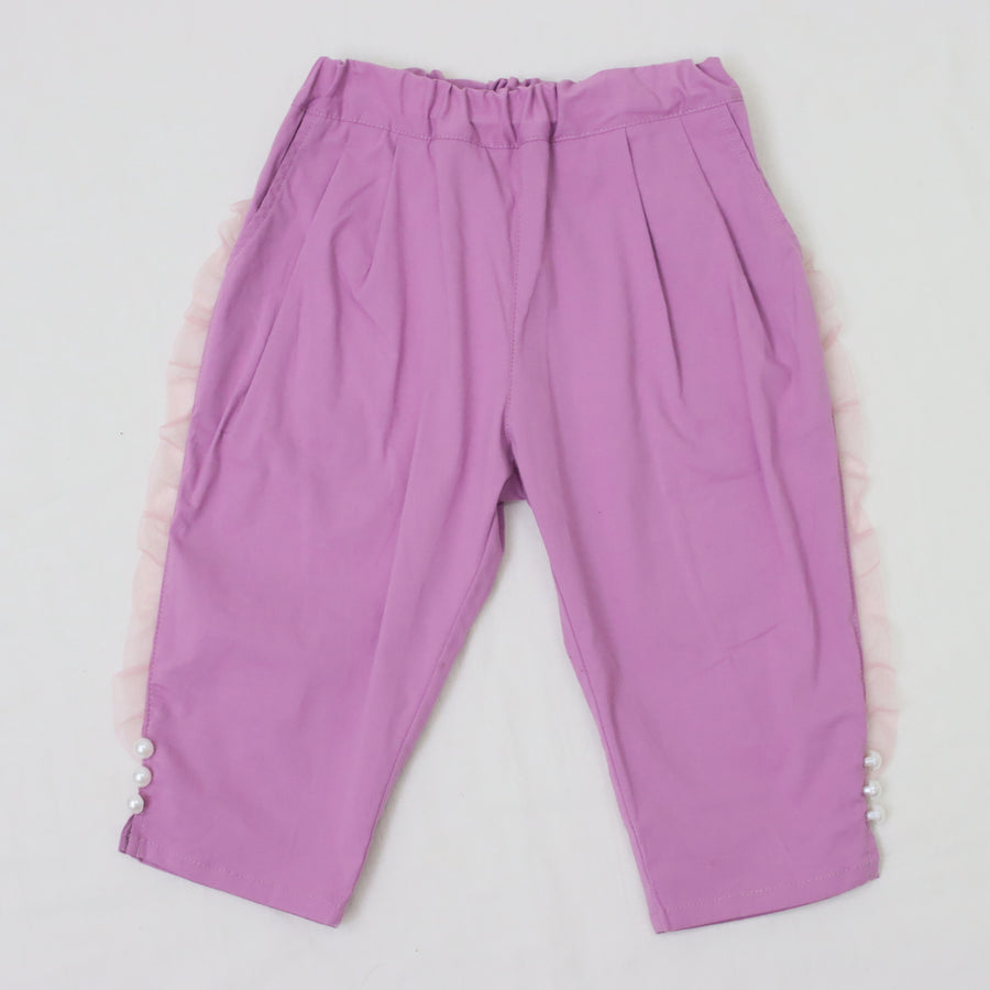 パール釦 6分丈パンツ