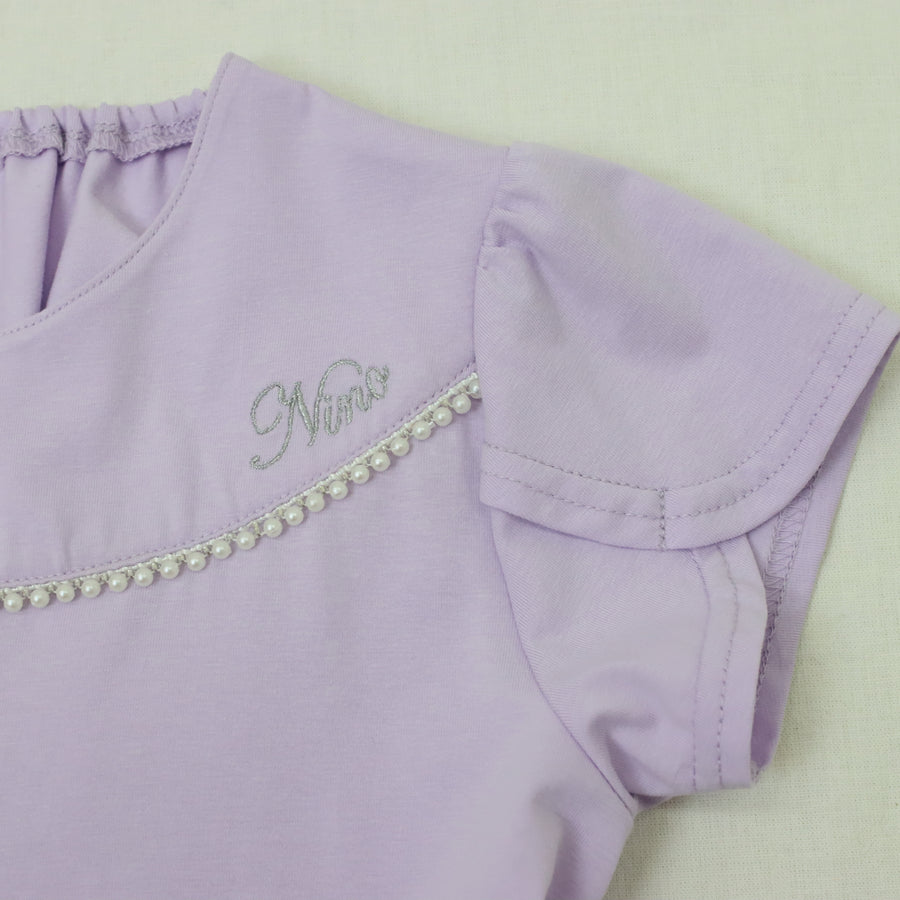 ギンガムレースカットソーワンピース