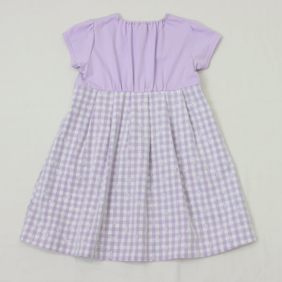 ギンガムレースカットソーワンピース