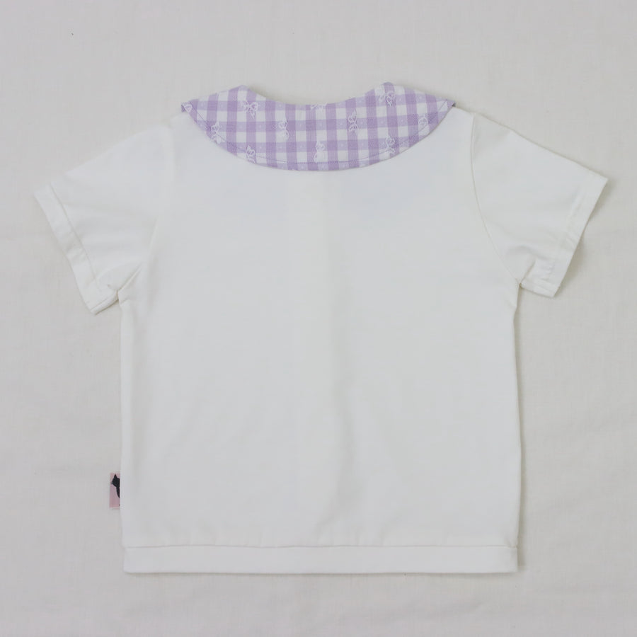 ギンガムレース襟　Teeﾌﾞﾗｳｽ