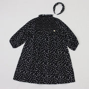 ドットプリント　スモッキングワンピース（カチューシャ付き）